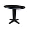 International Concepts 36 in. Solid Wood Round Extension Dining Table with 4 Counter Height Stools in Black/Distressed Oak K46-36RXT-23S4261324 - alternate 3